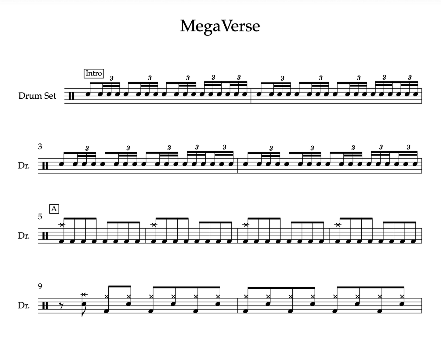 MEGAVERSE by Stray Kids (Medium) Drumset Sheet Music