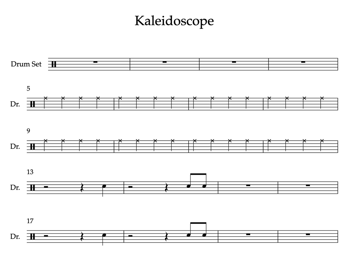 Kaleidoscope from Gabby's Dollhouse (Easy) Drumset Sheet Music