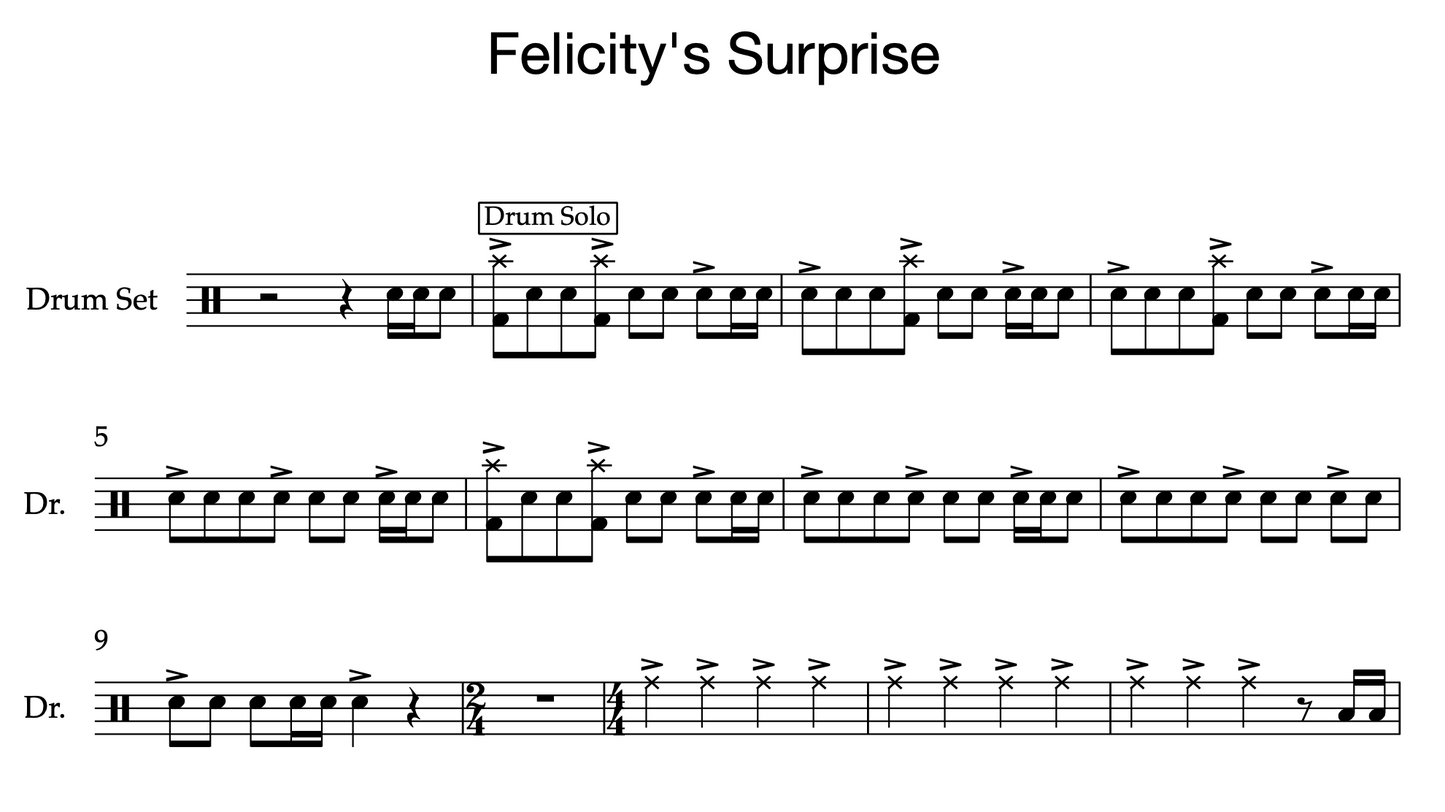 Felicity's Surprise by Wellwater Conspiracy (Medium) Drumset Sheet Music