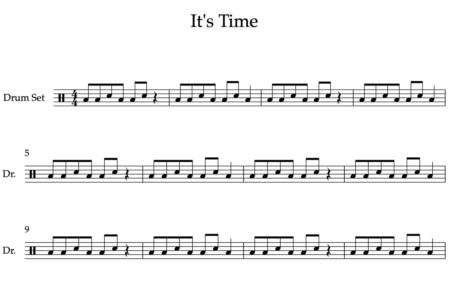 It's Time by Imagine Dragons (Easy) Drumset Sheet Music