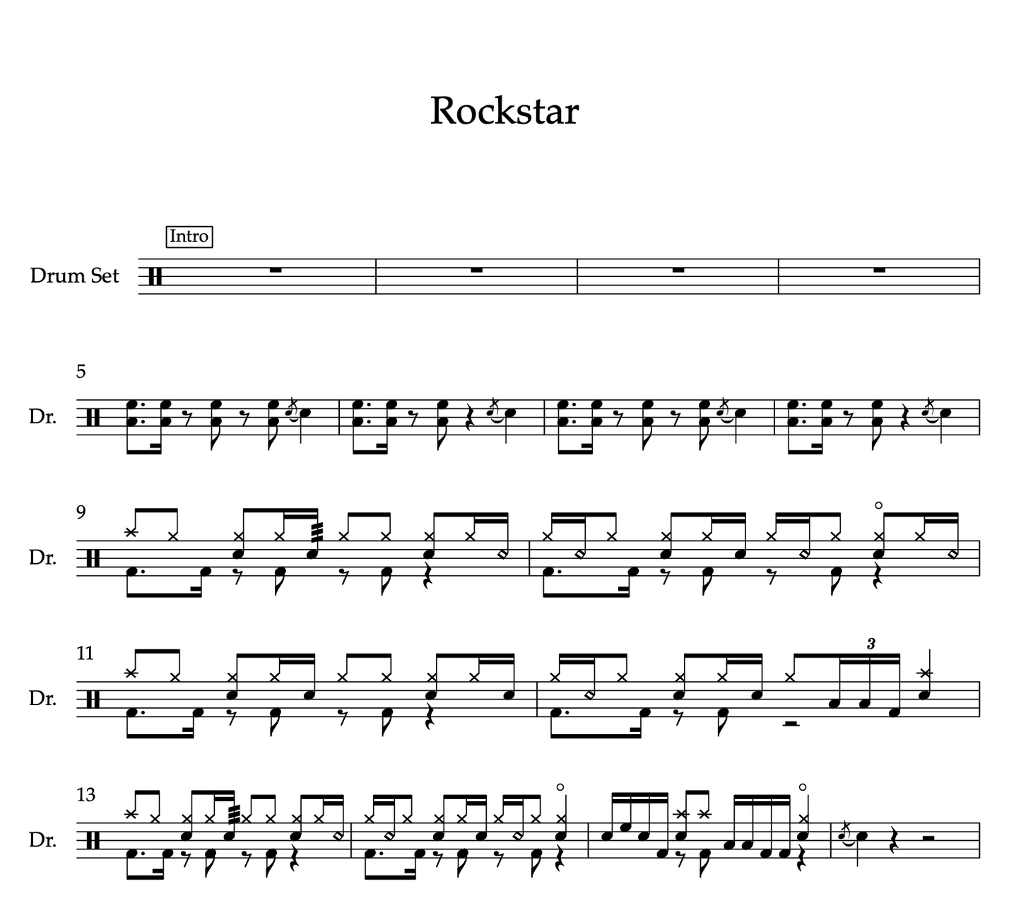 Rockstar by Ado (Advanced) Drumset Sheet Music